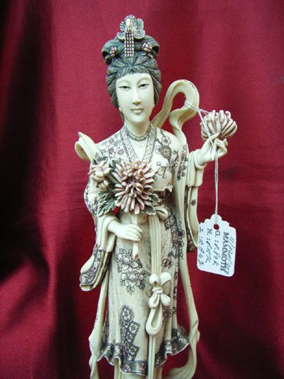 kkm3293 Mammoth Ivory Carving Chinese Lady