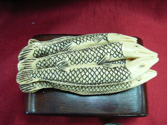 kkm3368 Mammoth Ivory Carving Fish