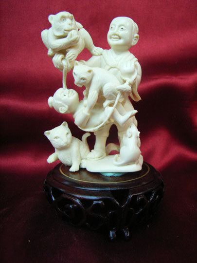 kkm3571 Mammoth Carving Multi-task Man Monkey Cat