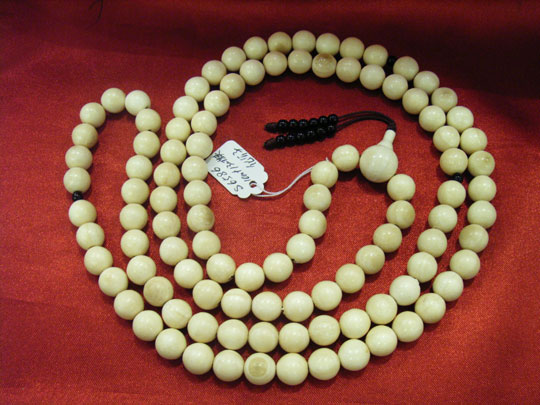 kkm3768 Mammoth Ivory Jewelry Necklace 10mm Buddha's Beads