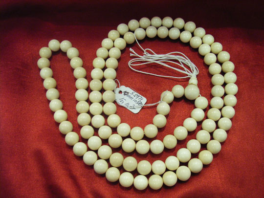 kkm3769 Mammoth Ivory Jewelry Necklace 10mm Buddha's Beads
