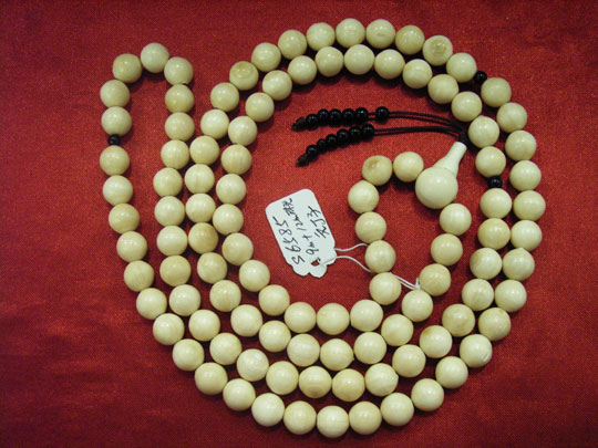 kkm3770 Mammoth Ivory Jewelry Necklace 9mm Buddha's Beads
